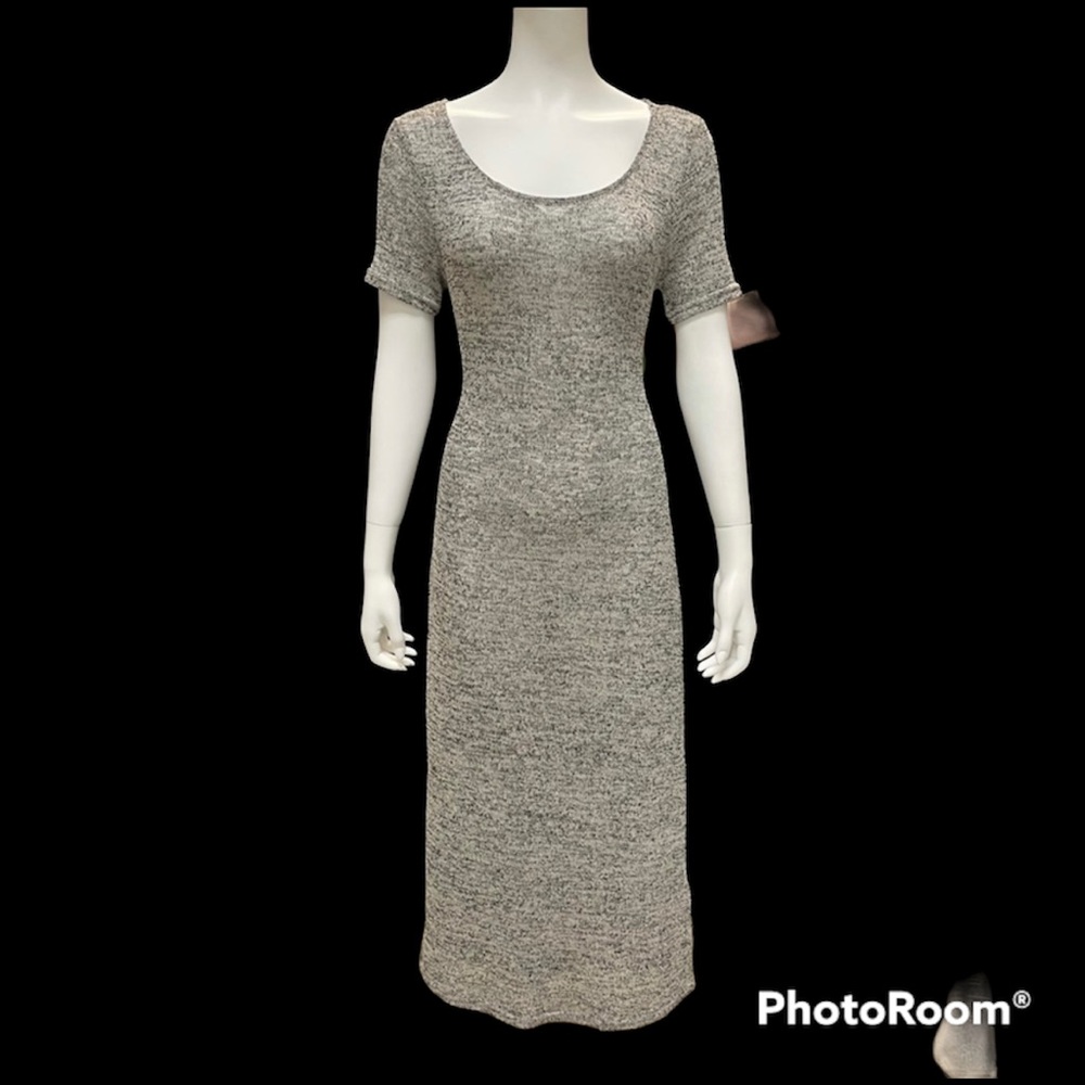 Open back Grey knit midi dress